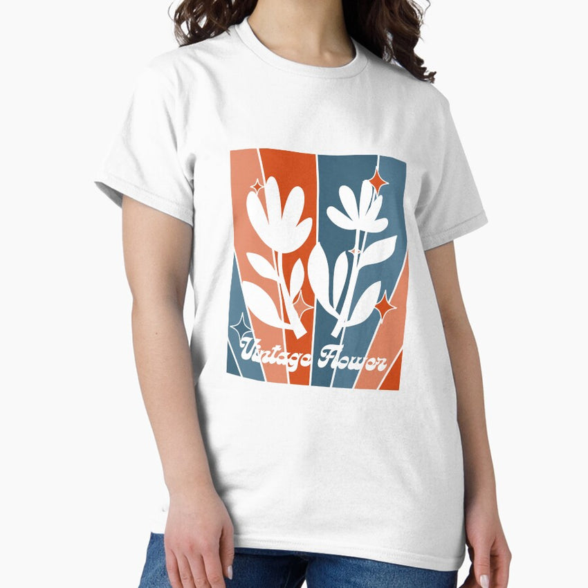 Retro Pattern Geometric 80s Trendy Flower Star T-shirt Sticker Classic T-Shirt