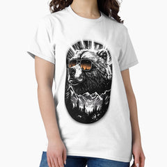 Adventure Awaits With This Stylish Bear In Shades Gift For Animal Lover Digital Art Classic T Shirt
