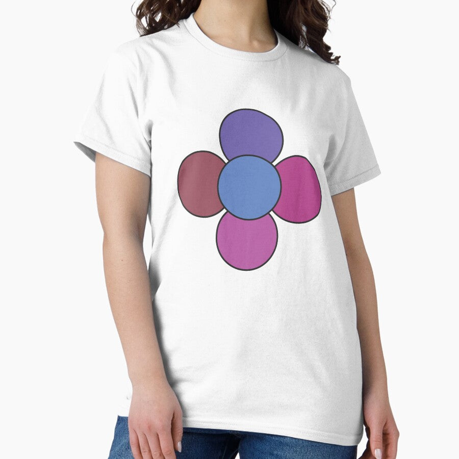 Abstract Retro Violet Purple Flower Classic T Shirt