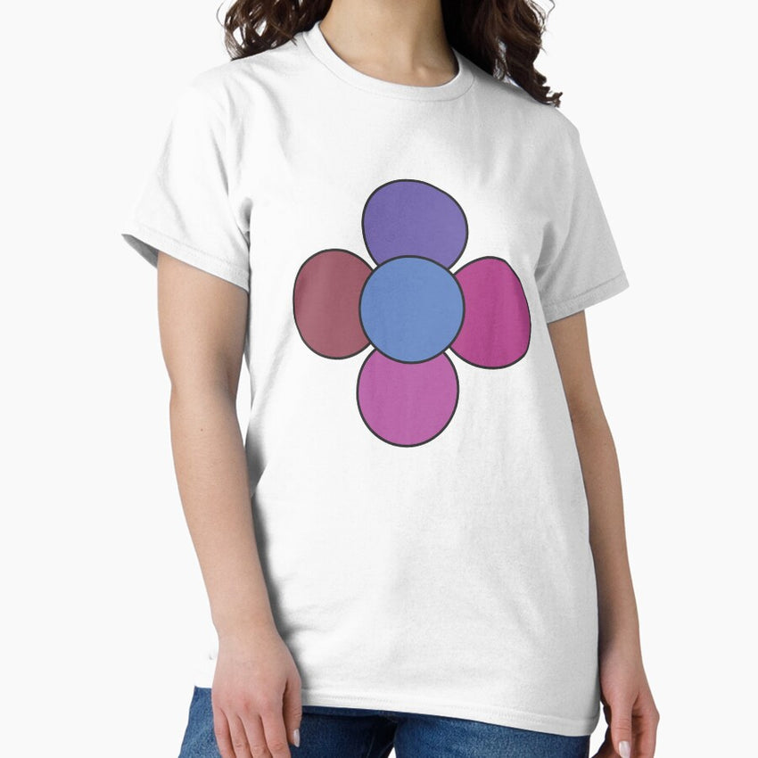 Abstract Retro Violet Purple Flower Classic T Shirt