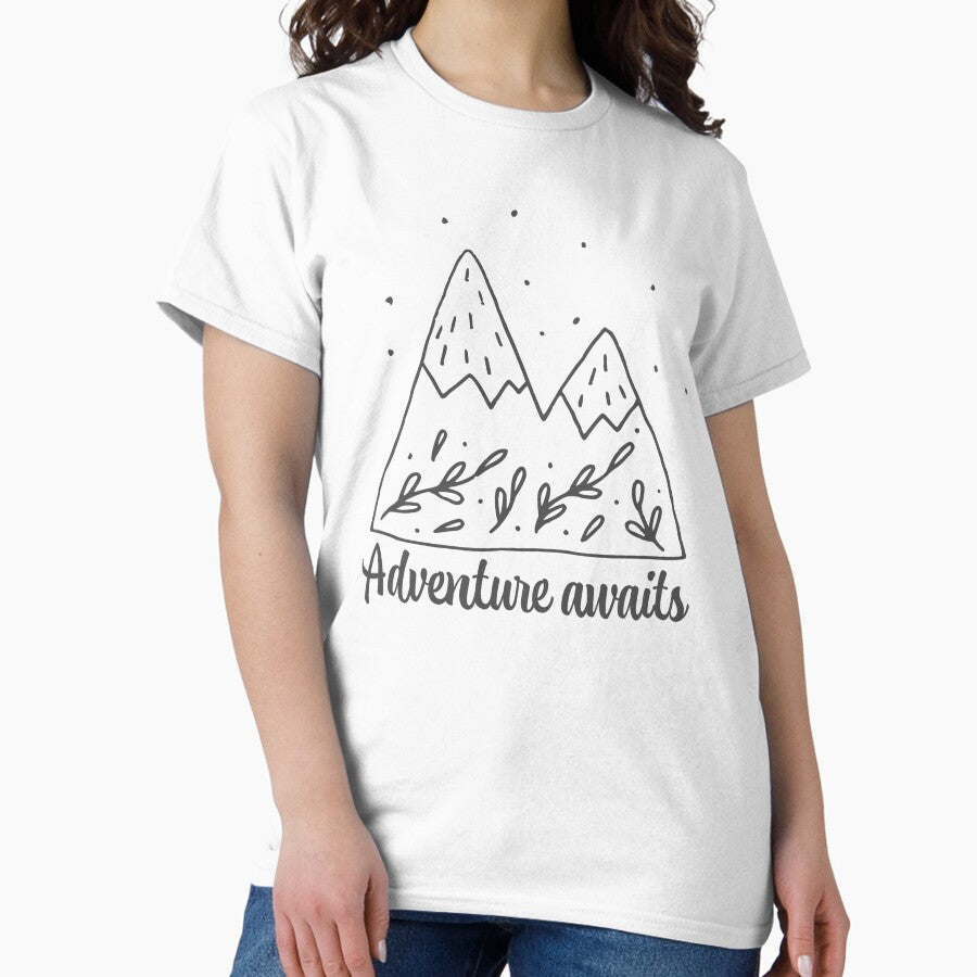 Adventure Awaits Wander Camping Travel Explore Wanderlust Classic T Shirt