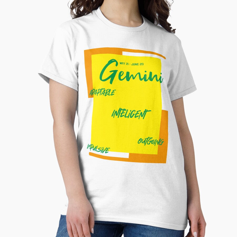 Gemini zodiac sign adaptable, inteligent, impulsive and outgoing design Classic T-Shirt