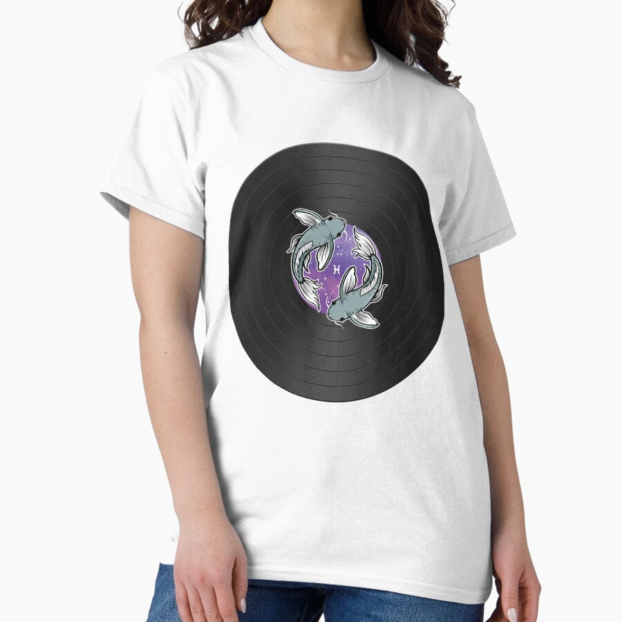 Pisces Vinyl Print – Dreamy Zodiac Record Art Classic T-Shirt