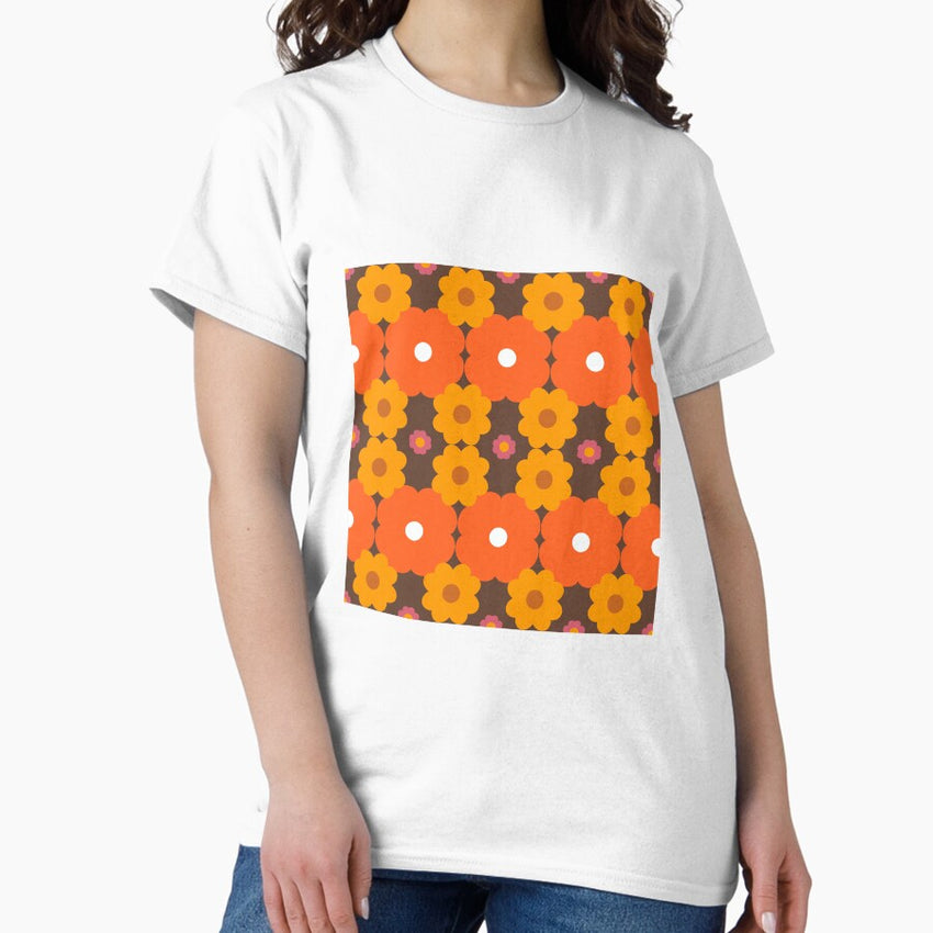 70S Flower Pattern Classic T Shirt