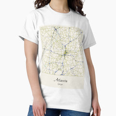 Atlanta Georgia Named City Map - Hand-Drawn Classic T-Shirt