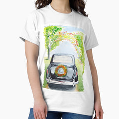 Wedding retro car watercolor Classic T-Shirt