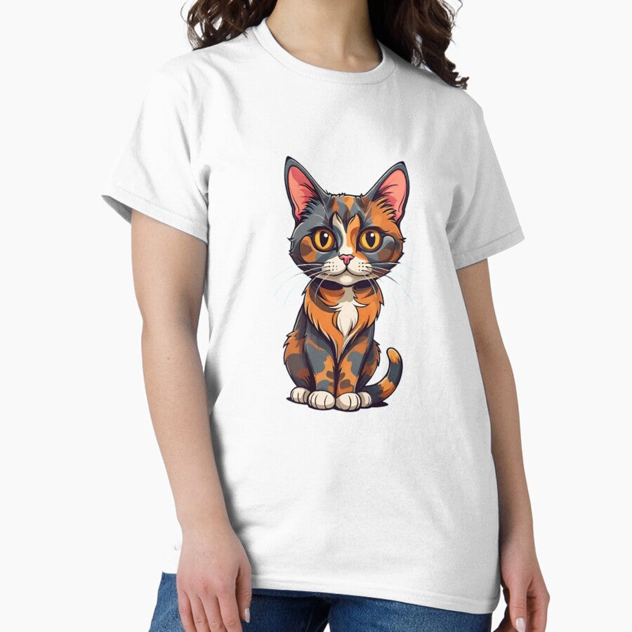 Cute cat tortie art Classic T-Shirt