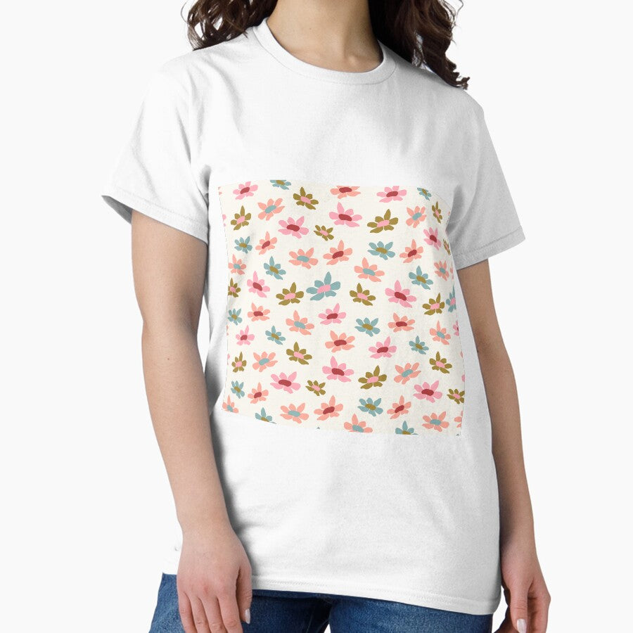 Retro Colorful Daisies Classic T-Shirt