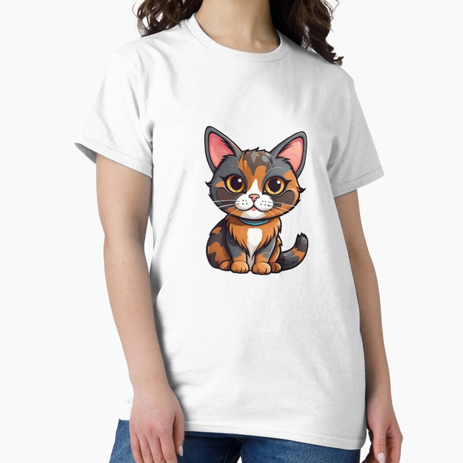 Cute cat mom tortie art Classic T-Shirt