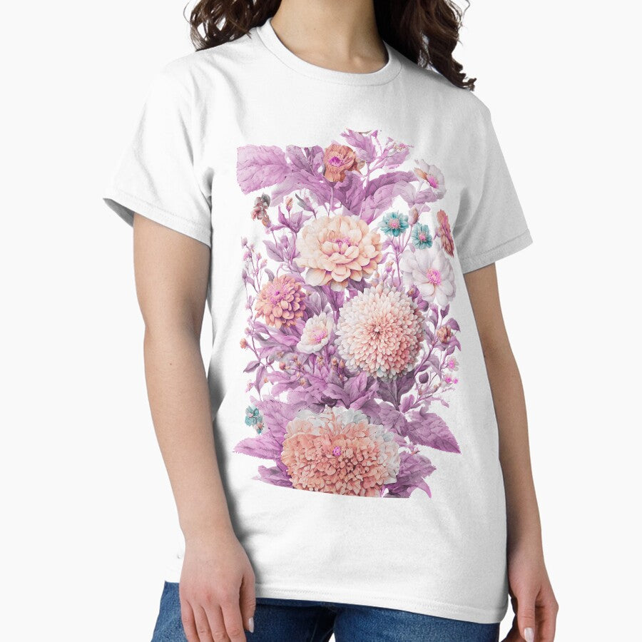 Vintage flower, gorgeous shabby chic rbf1 pink Classic T-Shirt