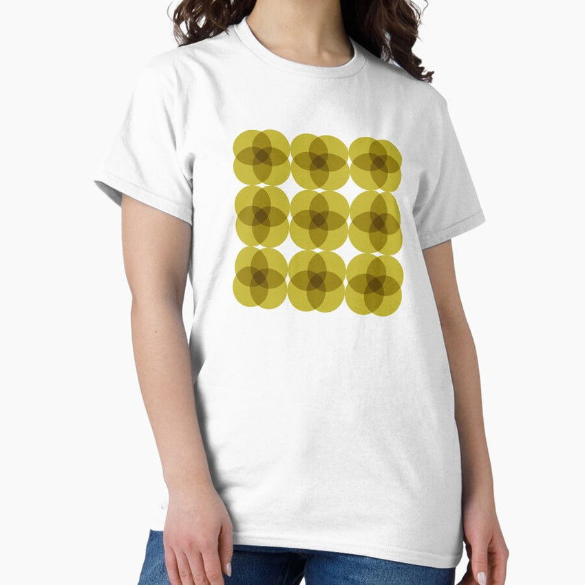 Retro flower mid century modern vintage style pattern - gold Classic T-Shirt