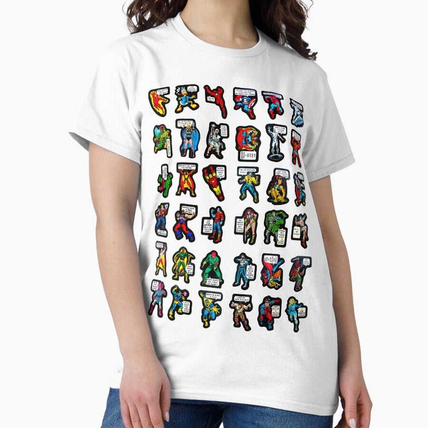 70s Superhero Stickers Classic T-Shirt
