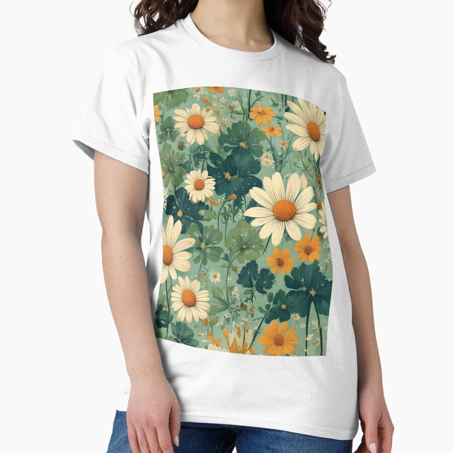 Retro Flower Garden Classic T-Shirt