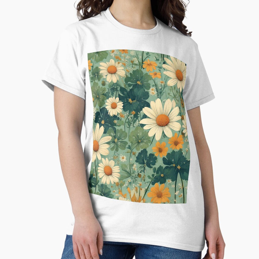 Retro Flower Garden Classic T-Shirt