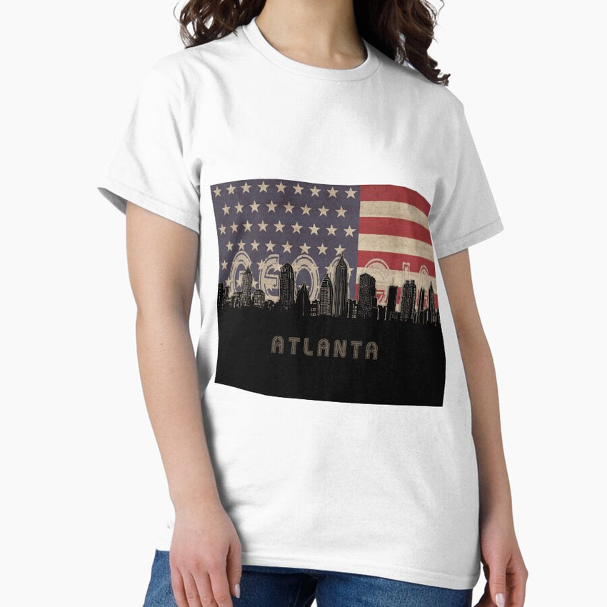 Atlanta Skyline Flag Classic T Shirt