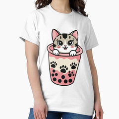 Bubble tea cat Classic T-Shirt