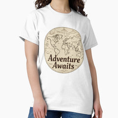Adventure Awaits Map Classic T Shirt