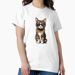 Cool cat tortie wear sunglasses Classic T-Shirt