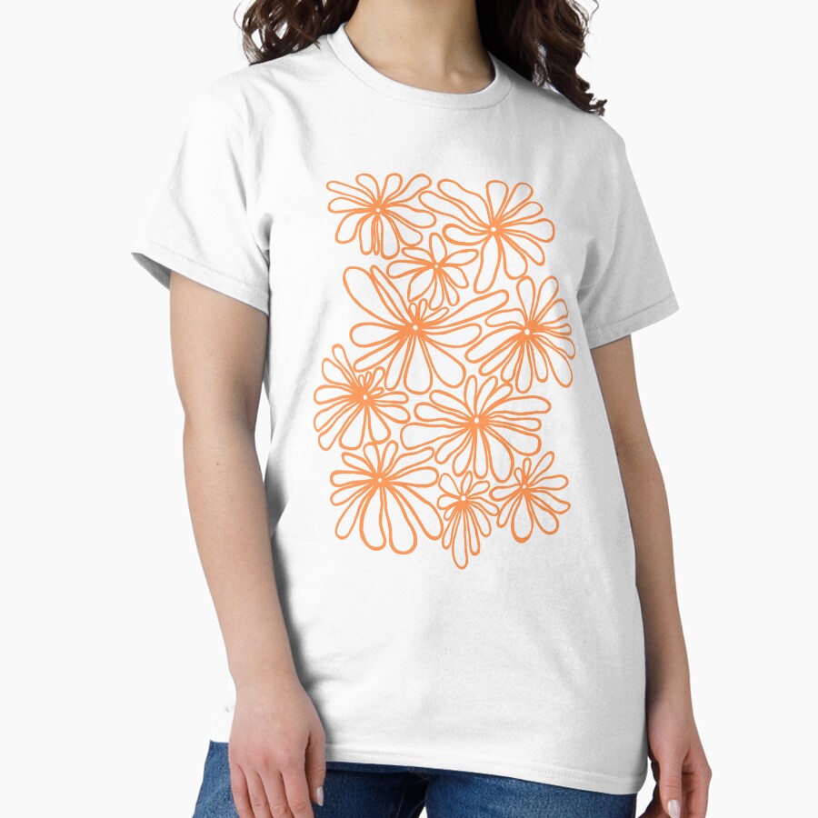 Abstract Orange Flower Painting | by Julia Healy Classic T-Shirt