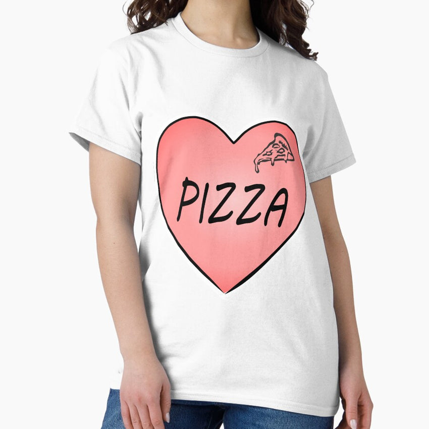 Pizza Heart, I love Pizza - Funny Valentines Day Classic T-Shirt