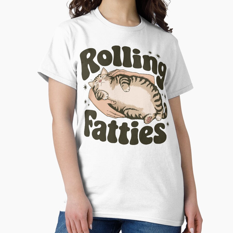 Rolling Fatties Cat Funny Cute Fatty Cat Lover Kitten Classic T-Shirt
