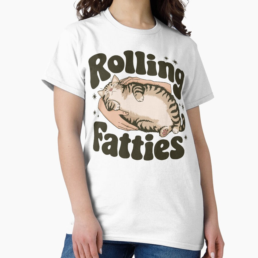 Rolling Fatties Cat Funny Cute Fatty Cat Lover Kitten Classic T-Shirt