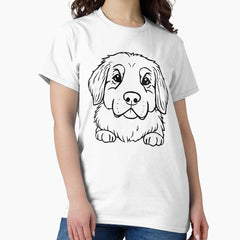 A friendly Newfoundland dog splashing in a lake with kids. Classic T-Shirt