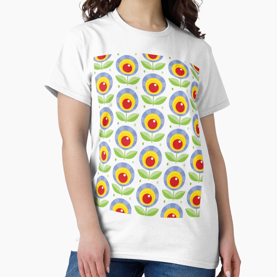 Floral geometric seamless pattern Classic T-Shirt