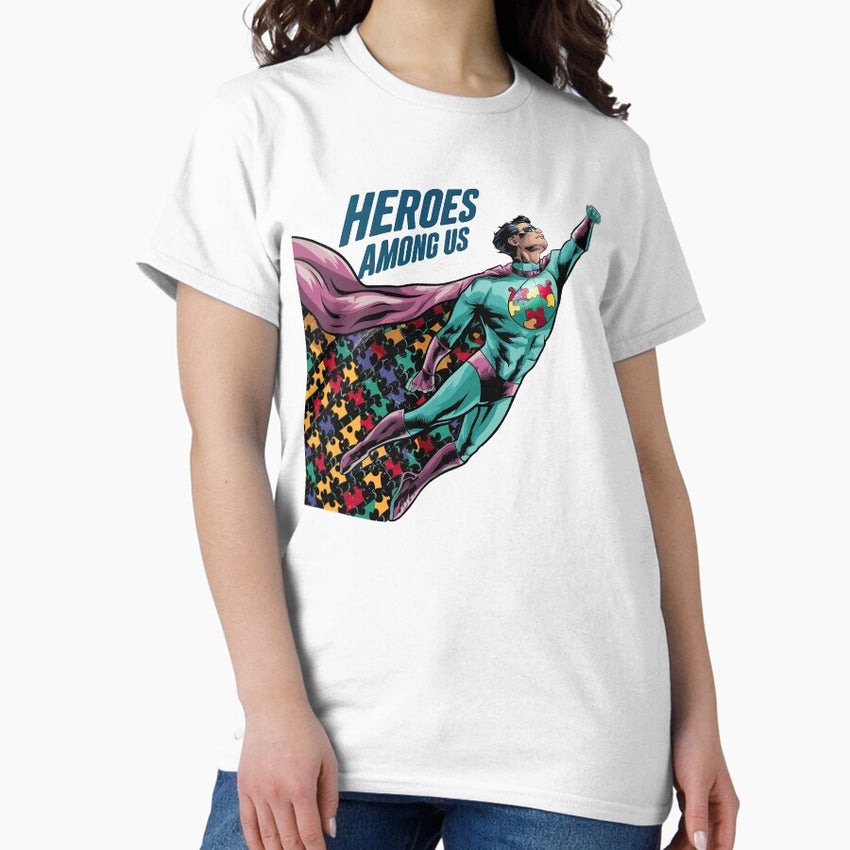 Autism Awareness Superhero Autism Gifts Boys Moms T-Shirt Classic T-Shirt