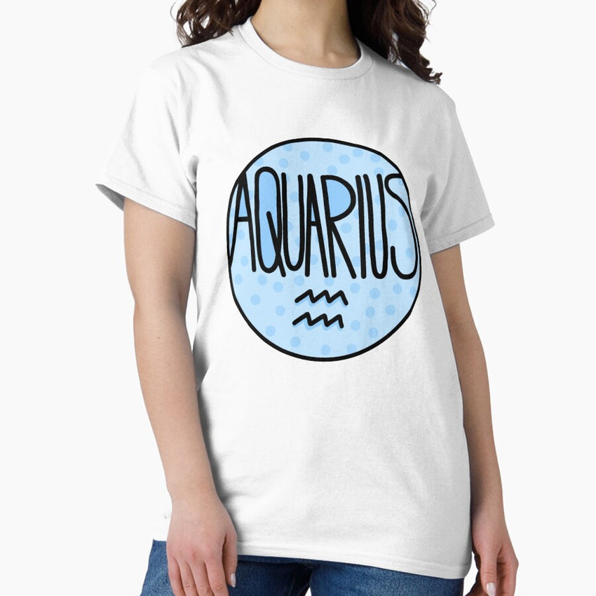 Aquarius Zodiac Sign Sign Of Zodiac Pastel Blue Classic T Shirt