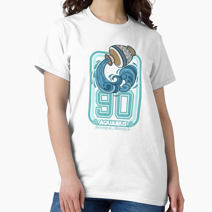 Aquarius Born In 1990 Zodiac Star Sign Horoscop Classic T Shirt