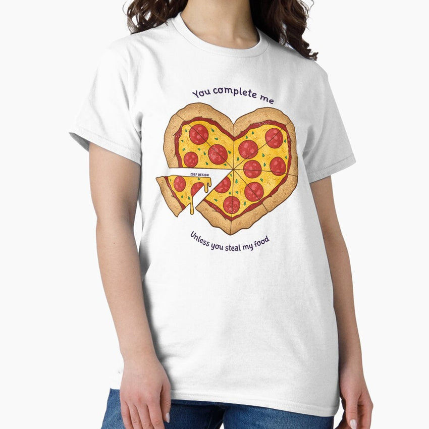 Pizza heart - purple Classic T-Shirt