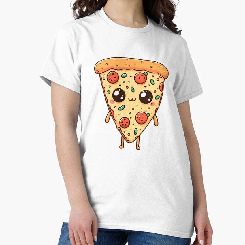 Cute Anthropomorphic Pizza Classic T-Shirt