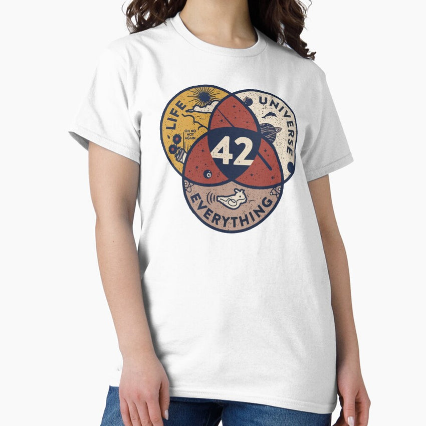 The Answer To Life Universe Everything 42 Science Classic T-Shirt