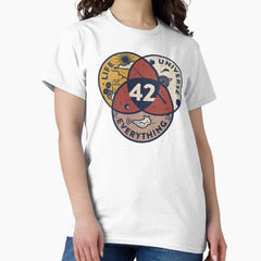 The Answer To Life Universe Everything 42 Science Classic T-Shirt