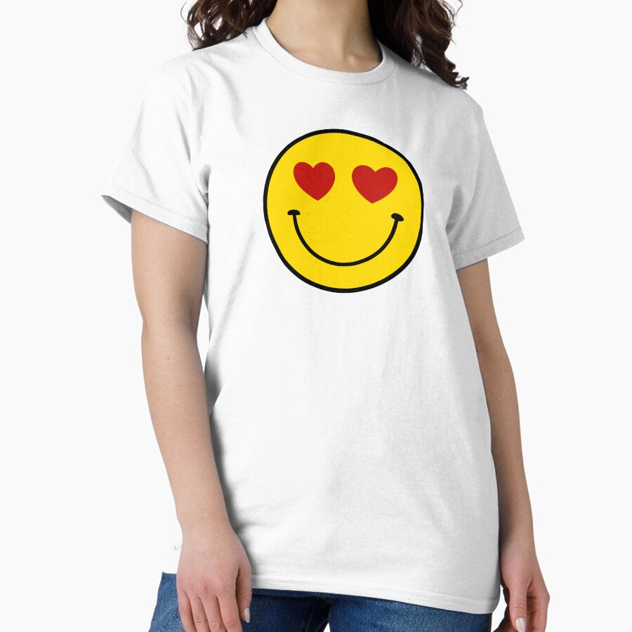 Happy Face Heart Eyes Classic T Shirt