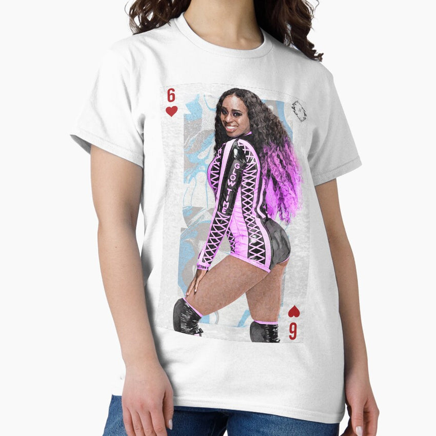 6 Hearts wrestling diva playing card artwork Classic T-Shirt