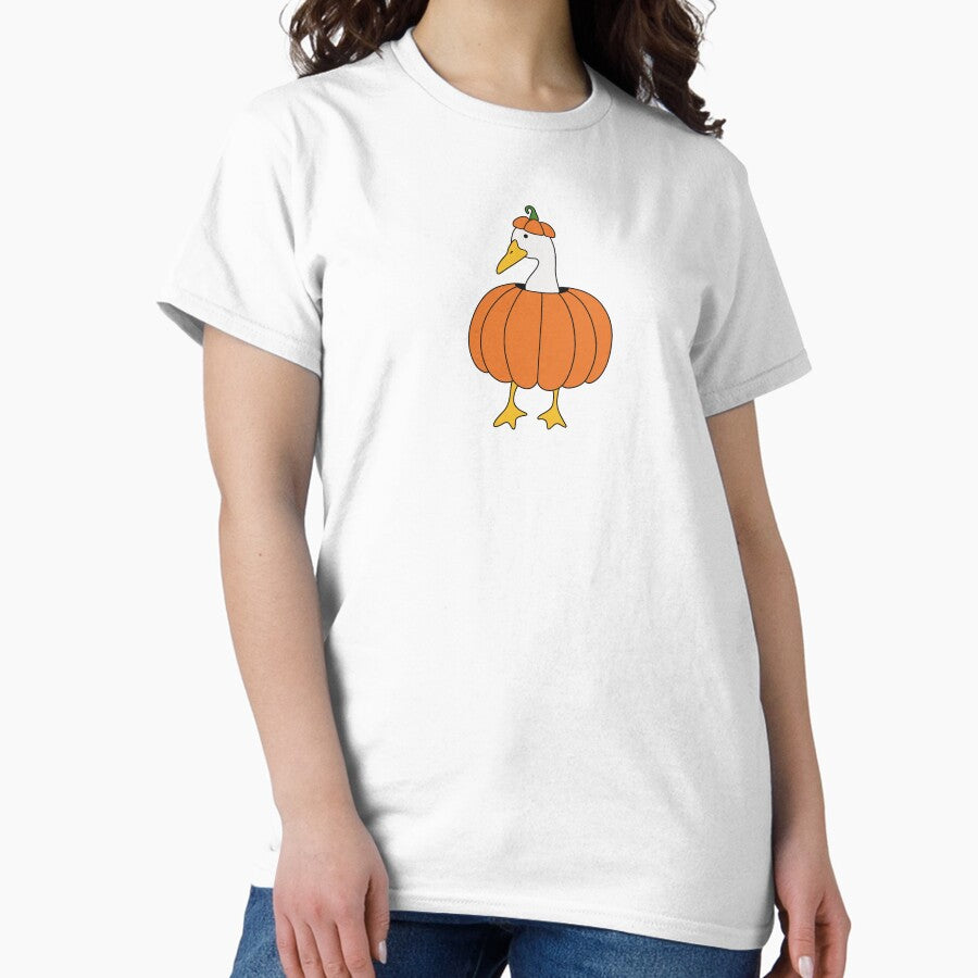 A Goose Dressed As A Pumpkin For Halloween Classic T Shirt