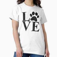 Love Animal Paw Black Marble Classic T-Shirt