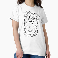A joyful Australian Shepherd with a beautiful coat chasing a frisbee. Classic T-Shirt