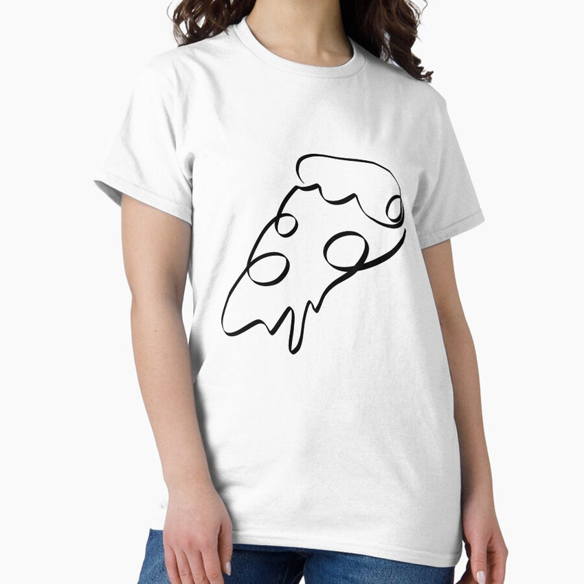 PIZZA PIECE LINE ART | Gourmet is hungry Gourmet chef | To eat is to live Classic T-Shirt