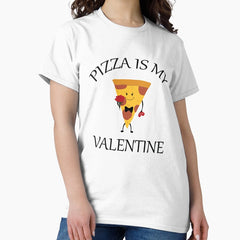Pizza Is My Valentine bouquet heart card bow tie Classic T-Shirt