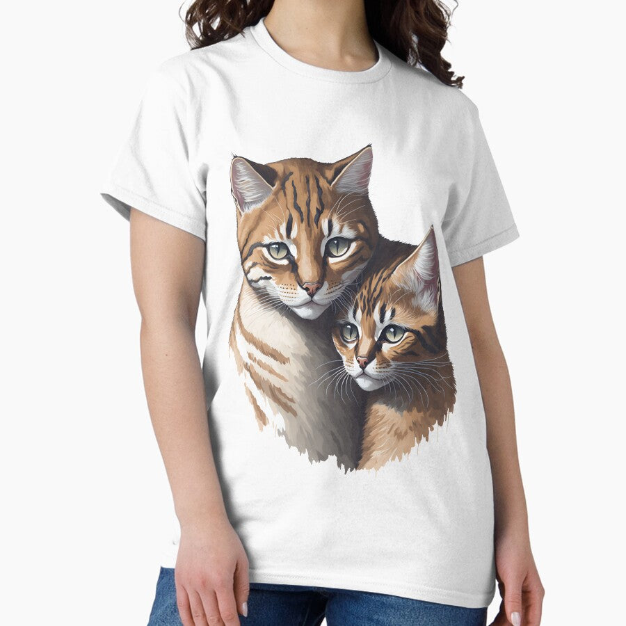 TBF02 tabby cat family father mother kids daughter son valentine Classic T-Shirt