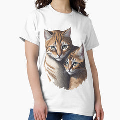 TBF02 tabby cat family father mother kids daughter son valentine Classic T-Shirt