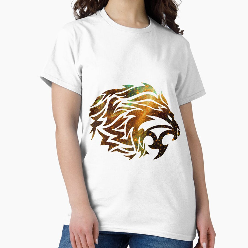 Leo zodiac sign stars background Classic T-Shirt