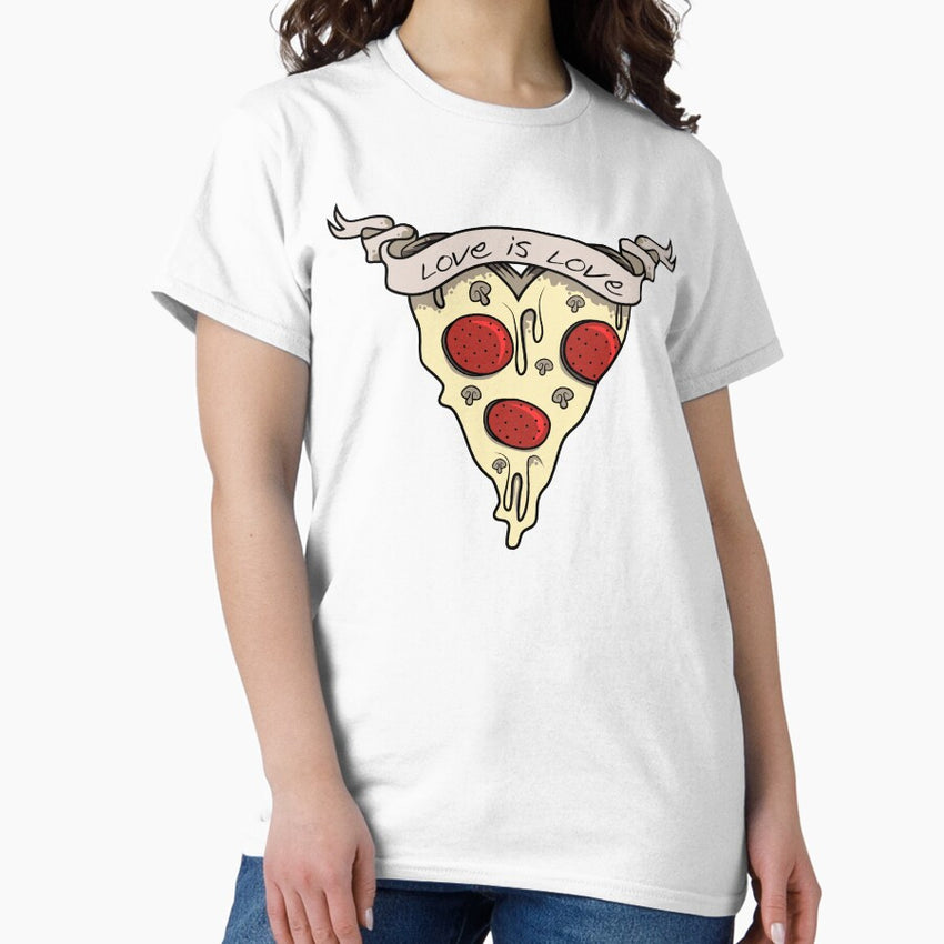 Love is Love Pizza Heart San Valentine Day Classic T-Shirt