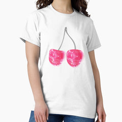 Cute Girly Pink Coquette Mirrorball Cherry Classic T Shirt