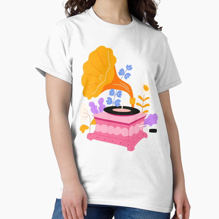 Vinyl retro flower sticker Classic T-Shirt