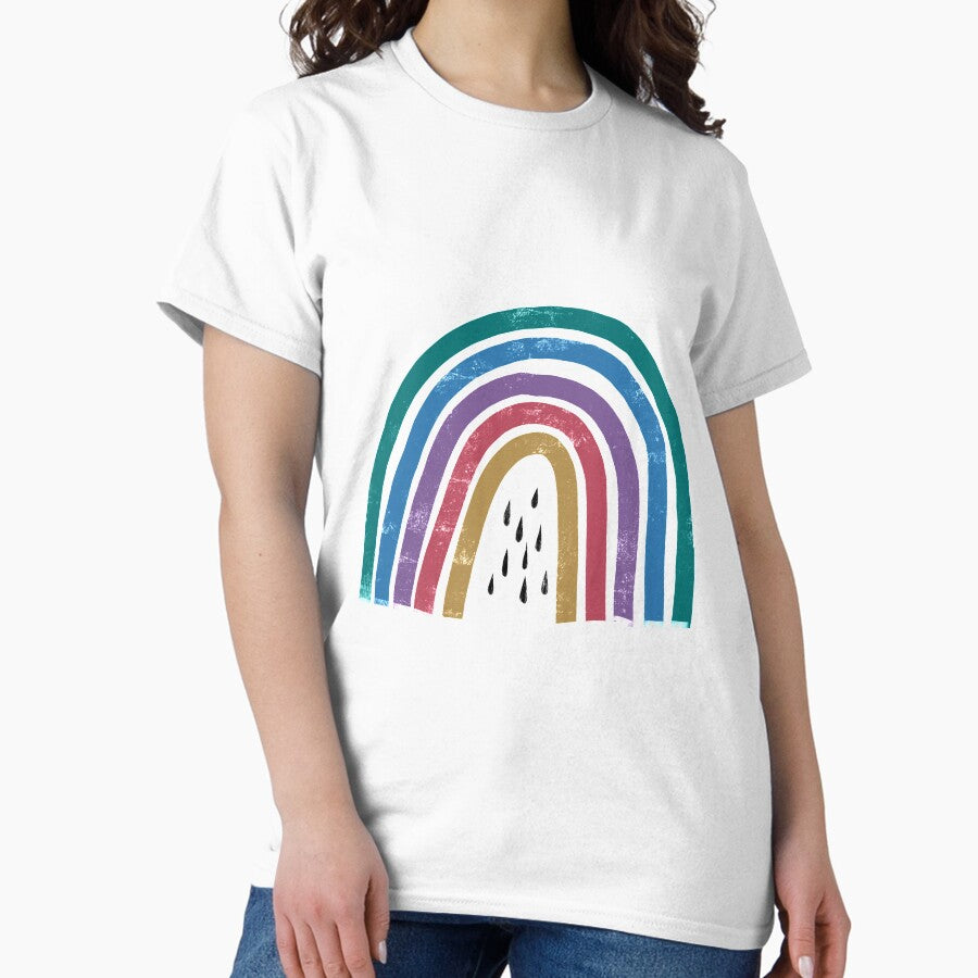 Chic Rainbow Boho Style In Muted Tones Classic T Shirt