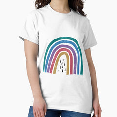 Chic Rainbow Boho Style In Muted Tones Classic T Shirt